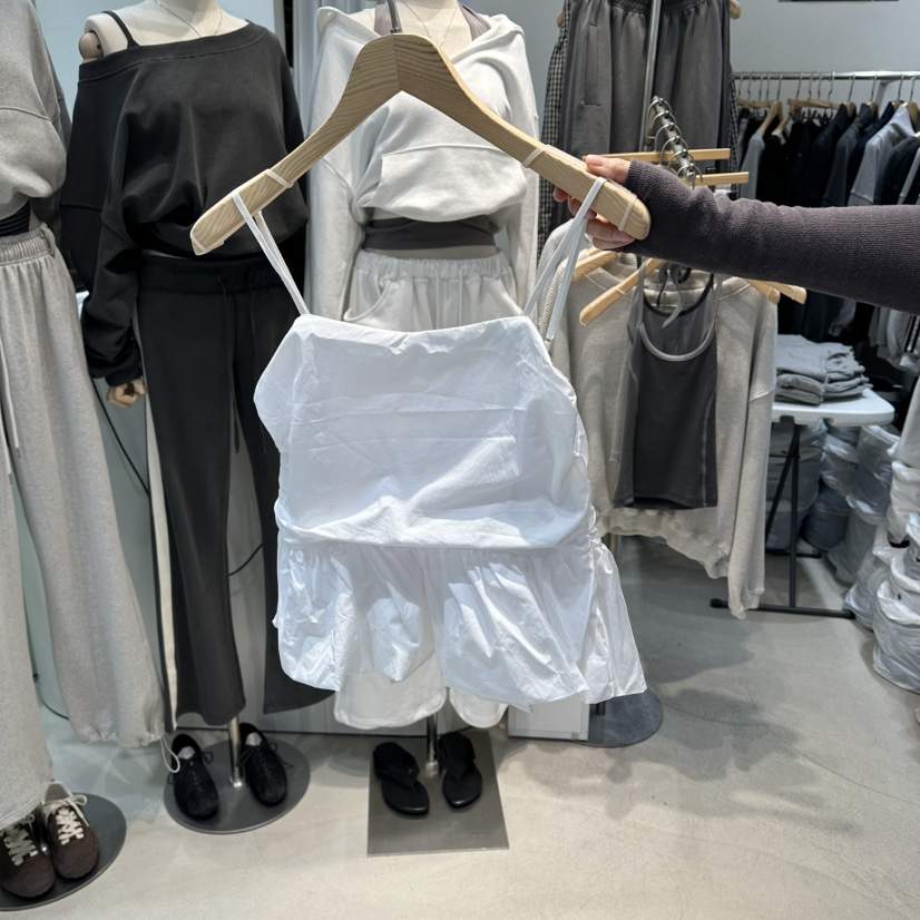 W.FATAL韓國東大門直郵女裝新款26春夏吊帶背心褶皺寬松W.FATAL吊帶/背心