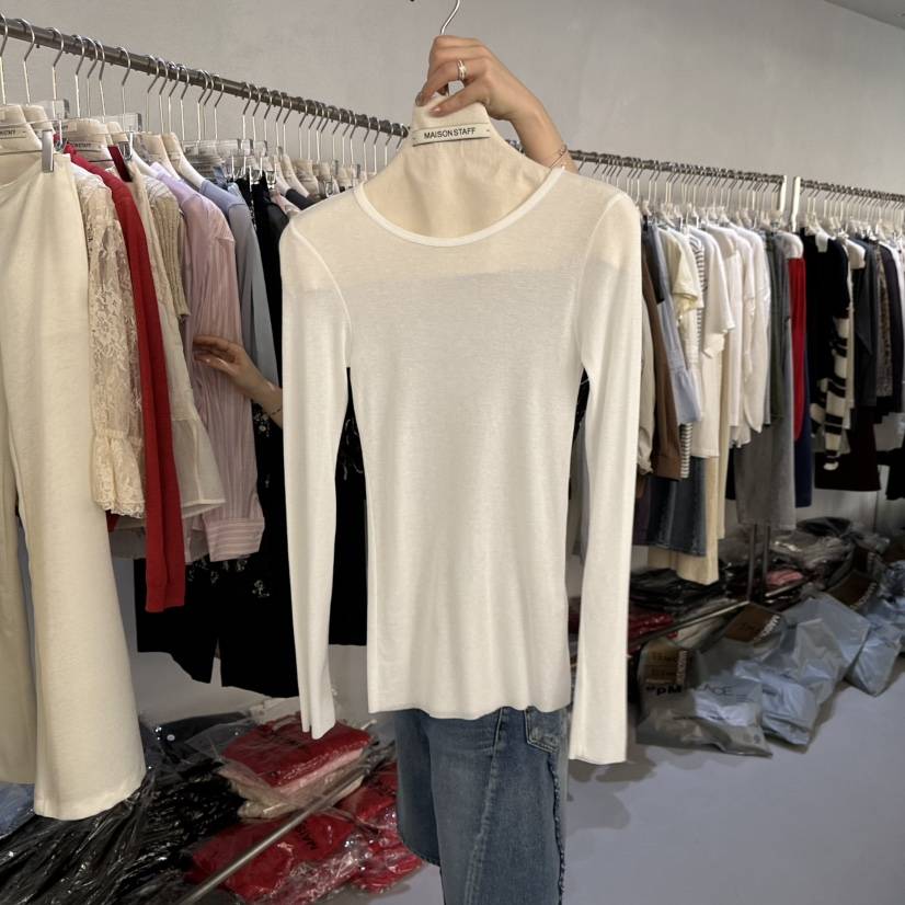 DOUBLE STANDARD/LE SMOKING/MAISONSTAFF韓國代購女裝新款休閑長袖T恤MAISONSTAFF長袖T恤