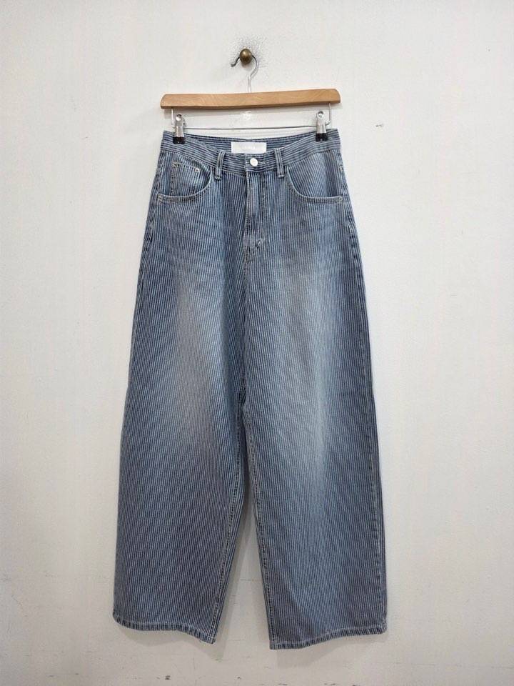 LE MIU韓國東大門代購女士新品26春夏職業時尚牛仔褲條紋LE_MIU牛仔褲