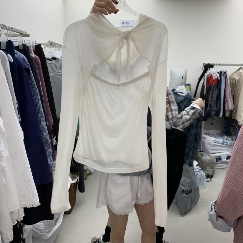 SOLD OUT韓國東大門直郵女裝新品26春夏推薦長袖T恤連帽衫SOLD OUT長袖T恤