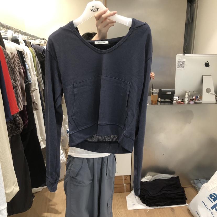 MEET ME韓國直郵實拍女裝新品休閑人氣熱賣時尚職業長袖T恤MEET ME長袖T恤