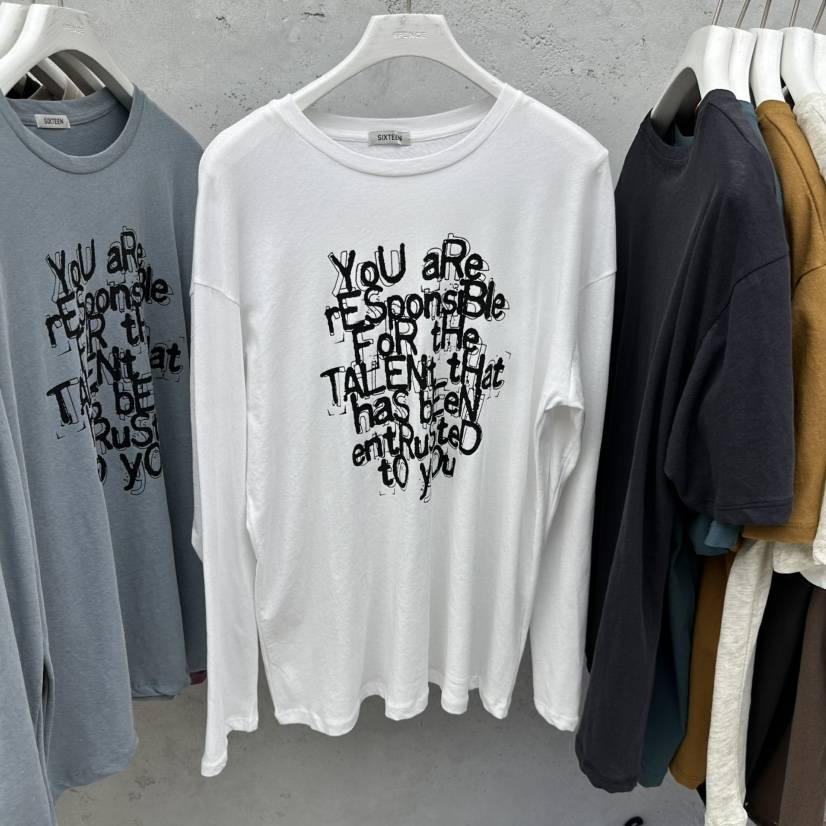 SIXTEEN韓國東大門直郵女士新款休閑推薦人氣時尚長袖T恤SIXTEEN長袖T恤