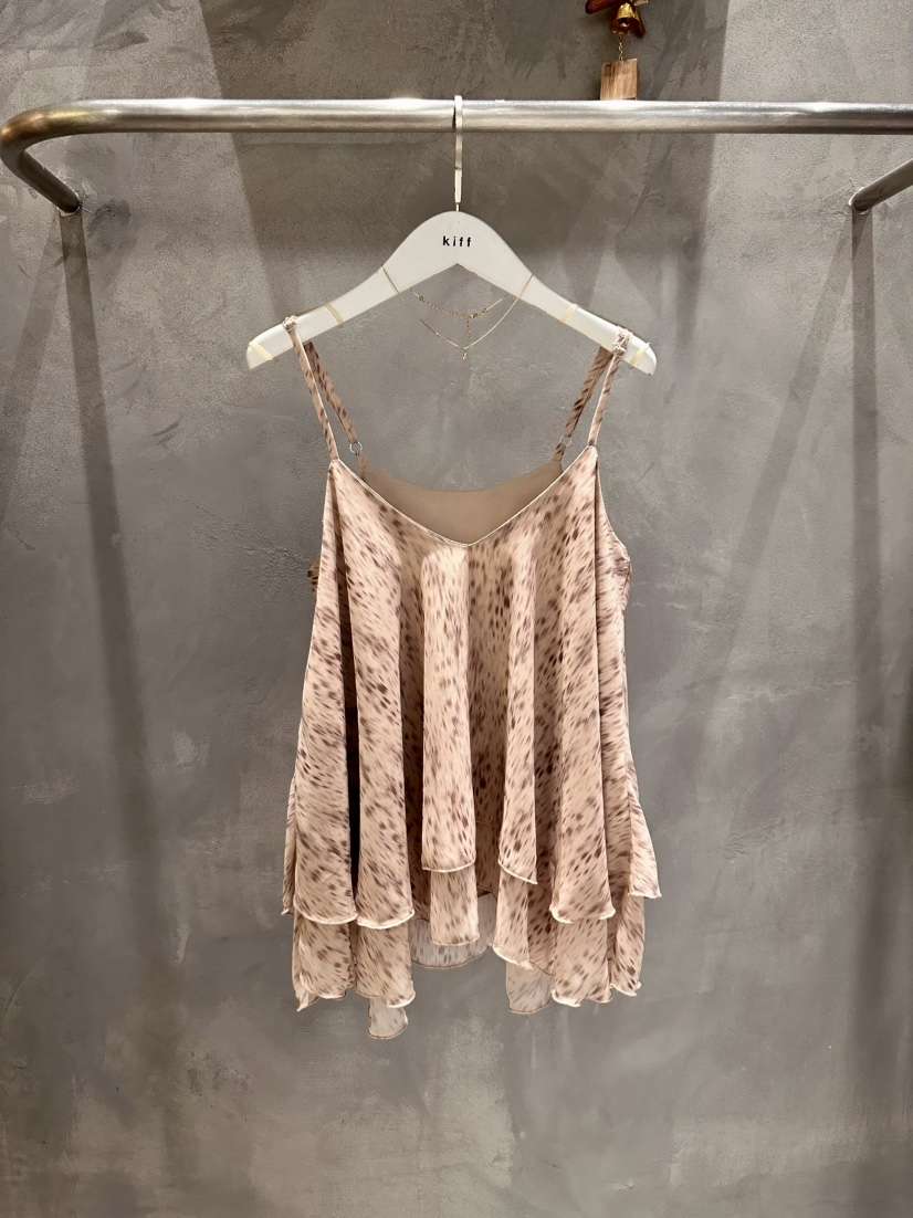 KIFF韓國東大門代購女裝新款推薦休閑時尚熱賣吊帶背心豹紋KIFF吊帶/背心