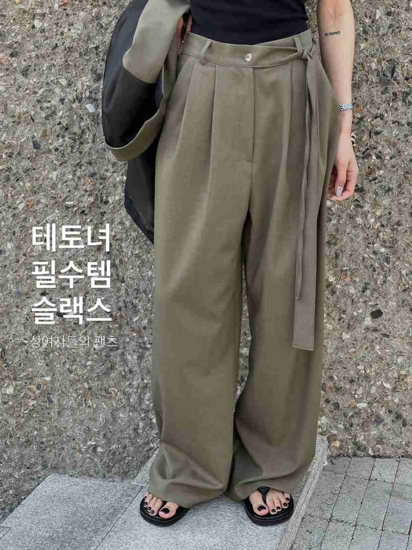 ZEROZERO韓國直郵實拍女裝新品推薦職業時尚人氣休閑褲褶裥ZEROZERO休閑褲