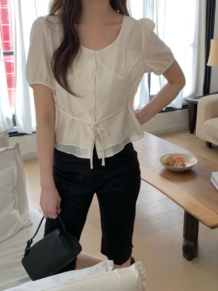 CRONG韓國直郵女裝新品熱賣人氣職業休閑推薦26春夏襯衫蕾絲衫CRONG襯衫/蕾絲衫