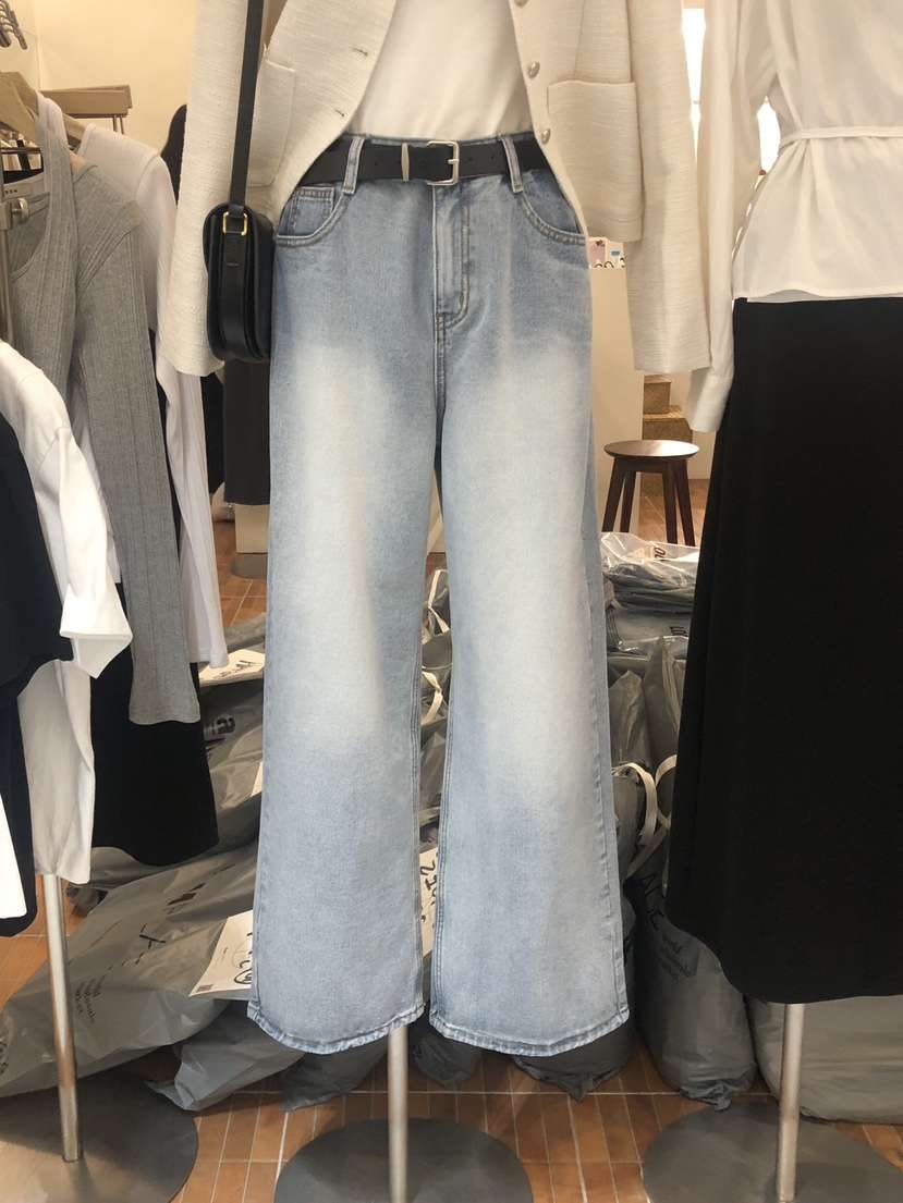 LOGON韓國代購女士新品26春夏熱賣時尚推薦牛仔褲不含腰帶LOGON牛仔褲