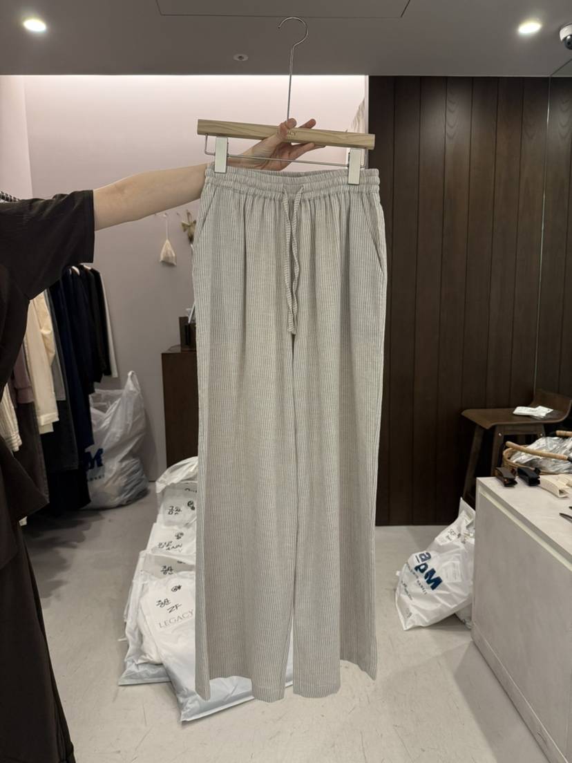 LEGACY韓國東大門直郵女士新品熱賣人氣休閑休閑褲棉布條紋LEGACY休閑褲