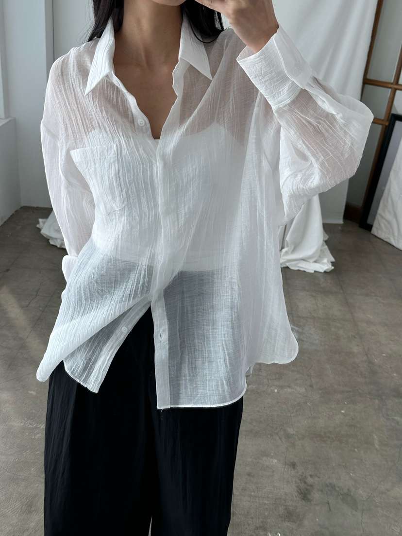 LE VASE韓國代購女裝新款熱賣休閑時尚26春夏襯衫蕾絲衫LE VASE襯衫/蕾絲衫