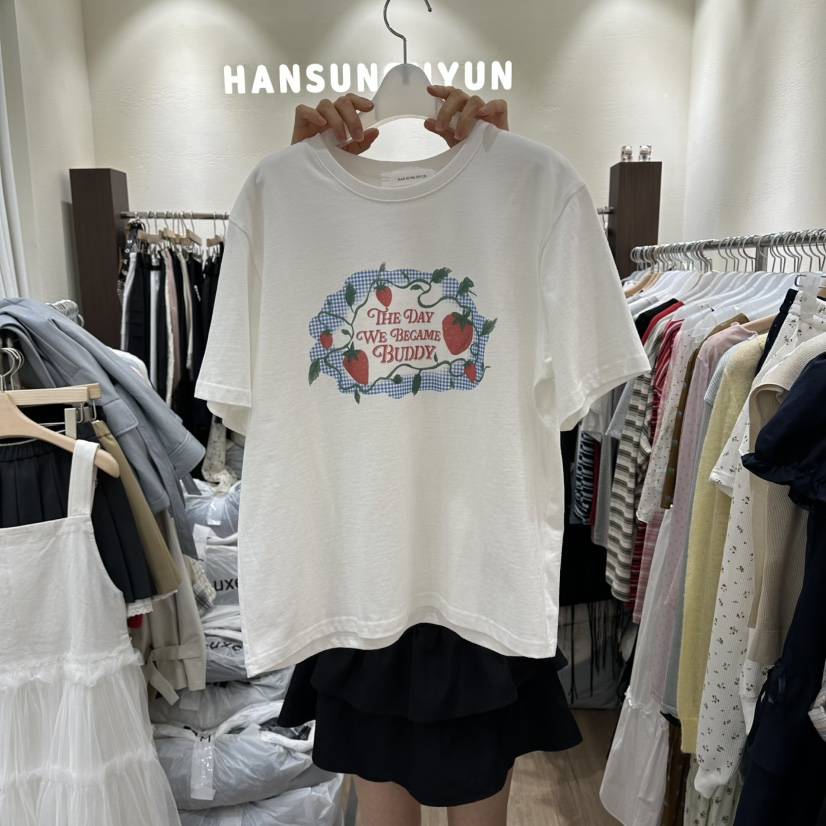 HANSUNGHYUN韓國代購女裝新款推薦休閑職業時尚26春夏T恤棉HANSUNGHYUNT恤