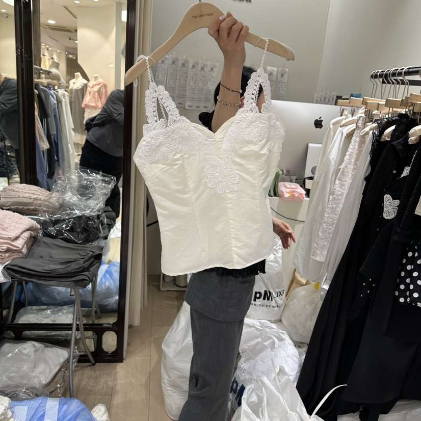 THEMORYPARK韓國直郵實拍女士新品人氣推薦休閑吊帶背心蕾絲THE MORY PARK吊帶/背心