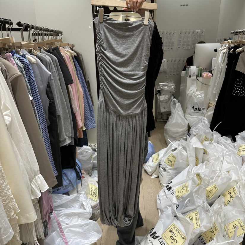 THEMORYPARK韓國直郵實拍女士新款休閑時尚人氣連衣裙褶皺THE MORY PARK連衣裙