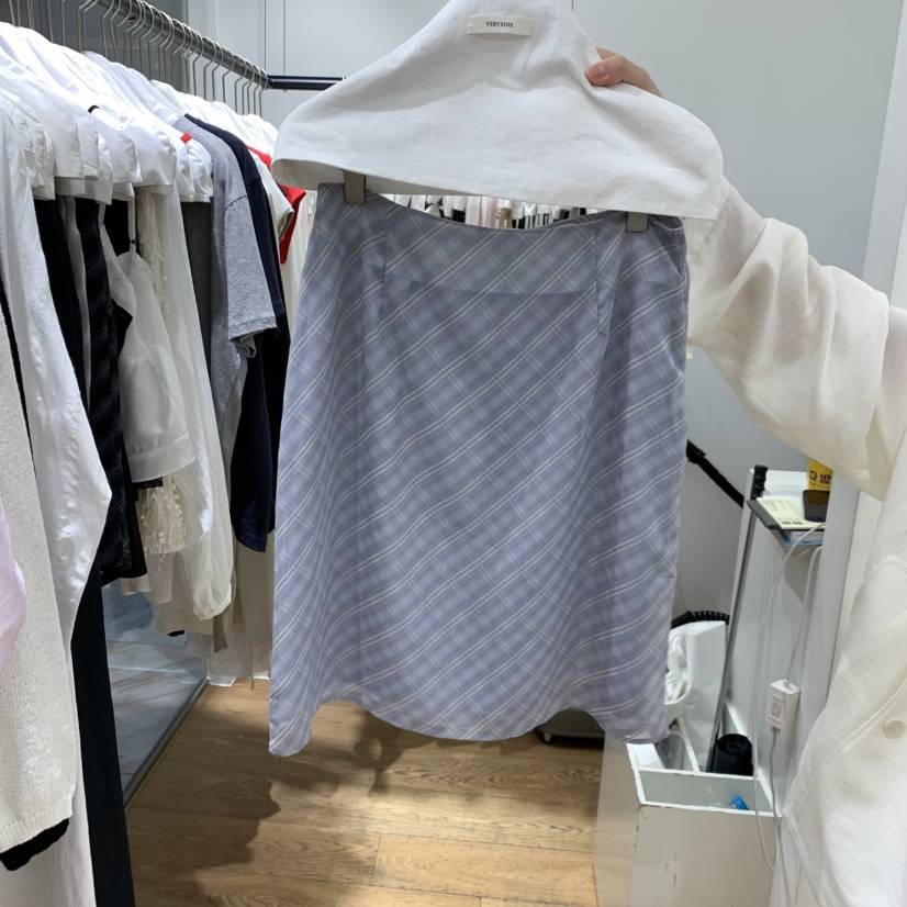 VERVEINE東大門直郵女裝新款真品休閑職業半身裙中短裙格紋VERVEINE半身裙/中短裙