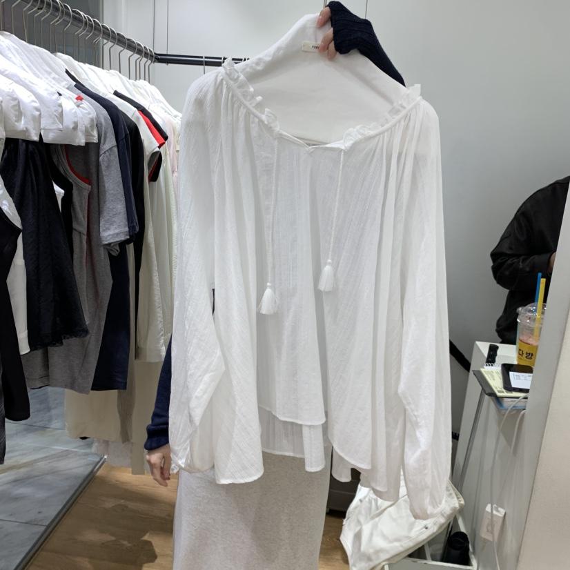 VERVEINE韓國直郵女士新款真品時尚休閑職業襯衫蕾絲衫流蘇VERVEINE襯衫/蕾絲衫