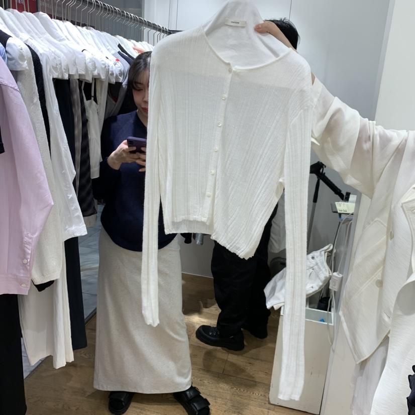 VERVEINE東大門實拍女士新款休閑人氣26春夏長袖T恤羊駝開衫VERVEINE長袖T恤