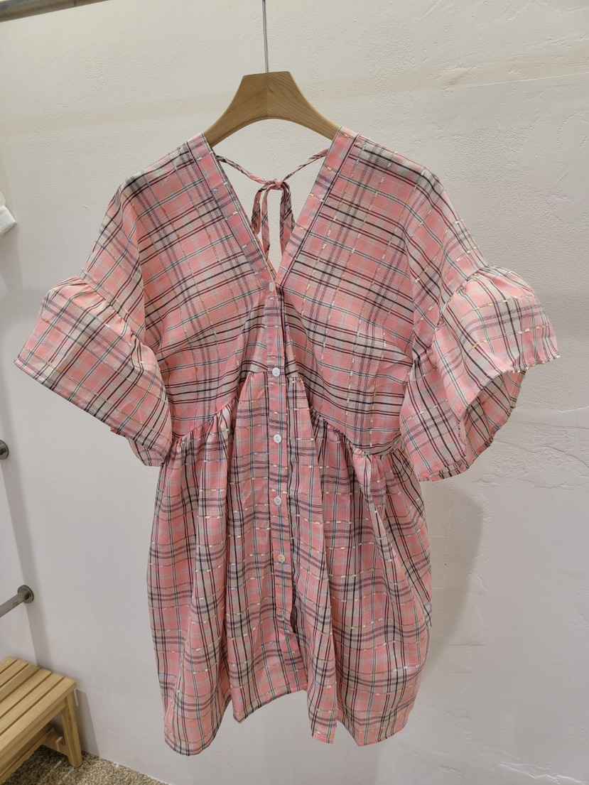 THE OTHER韓國東大門直郵女士新品推薦時尚襯衫蕾絲衫格子THE OTHER襯衫/蕾絲衫