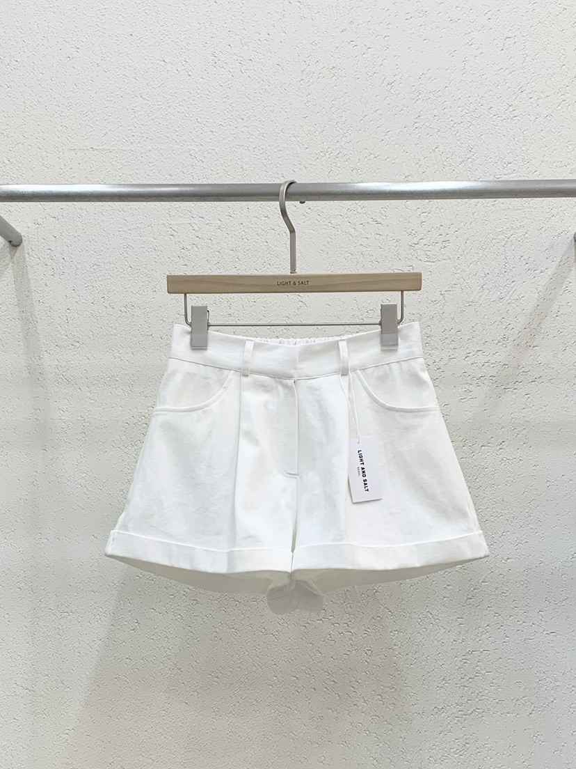 LIGHT AND SALT韓國東大門代購女士新品推薦短褲人字紋LIGHT AND SALT短褲