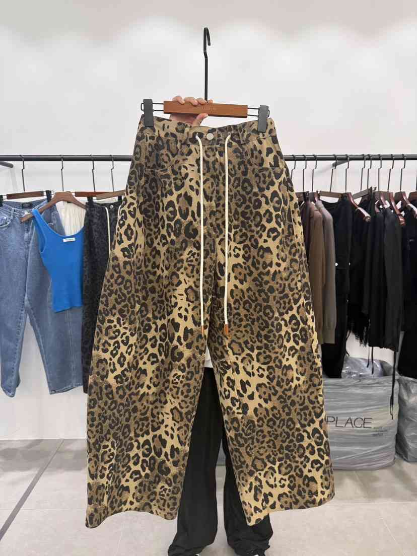 WATERMELON韓國東大門直郵女士新品職業熱賣26春夏休閑褲豹紋WATER MELON休閑褲