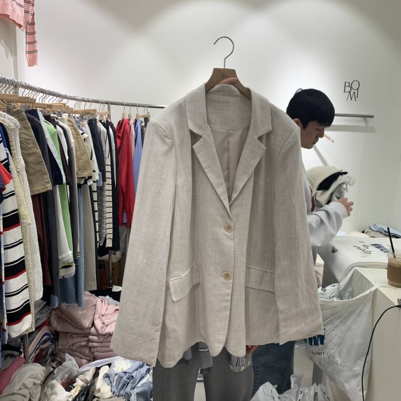 BY BOMI韓國直郵女士新品26春夏人氣休閑熱賣時尚夾克亞麻BY BOMI夾克