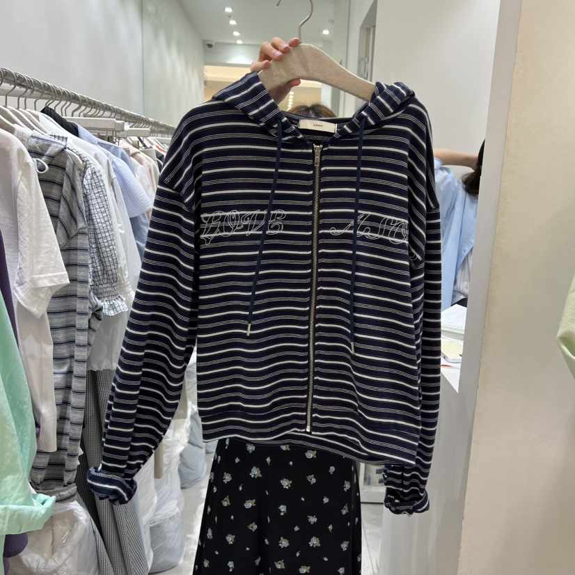 ASOME韓國東大門代購女士新款人氣夾克不含內搭連帽衫條紋A.SOME夾克