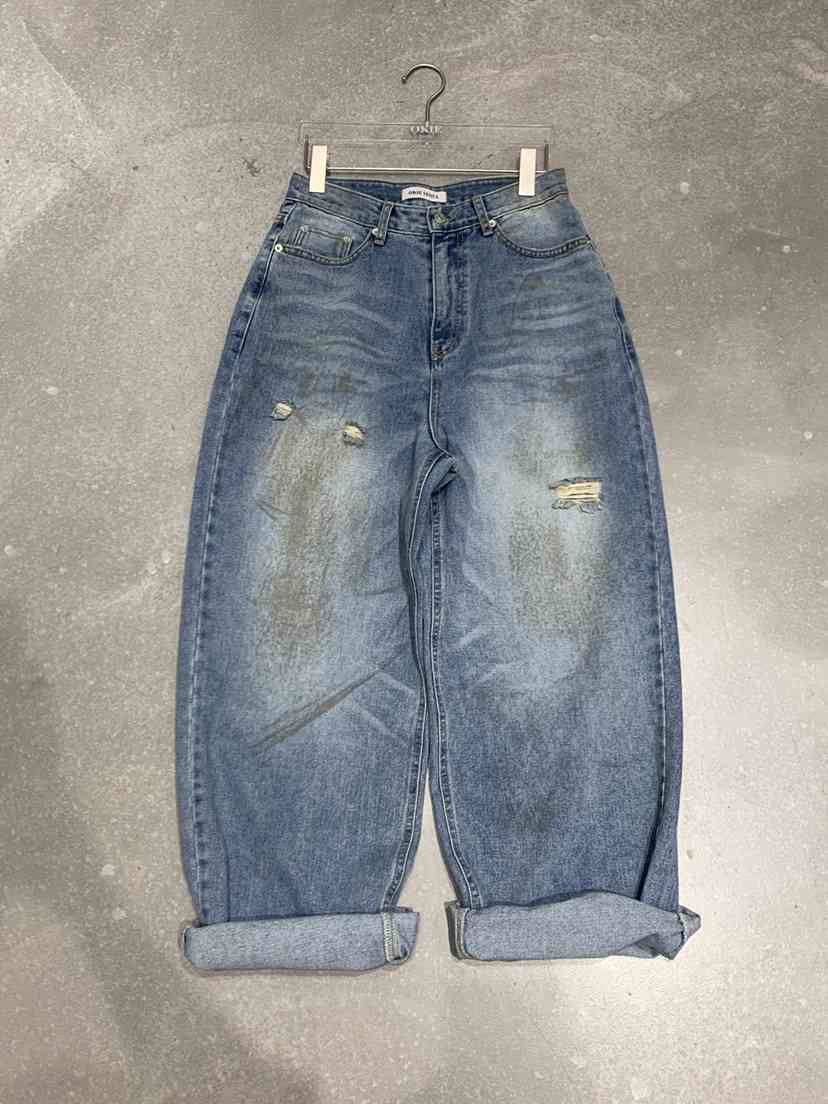 OKIE韓國東大門直郵女士新款休閑26春夏人氣時尚牛仔褲復古OKIE牛仔褲