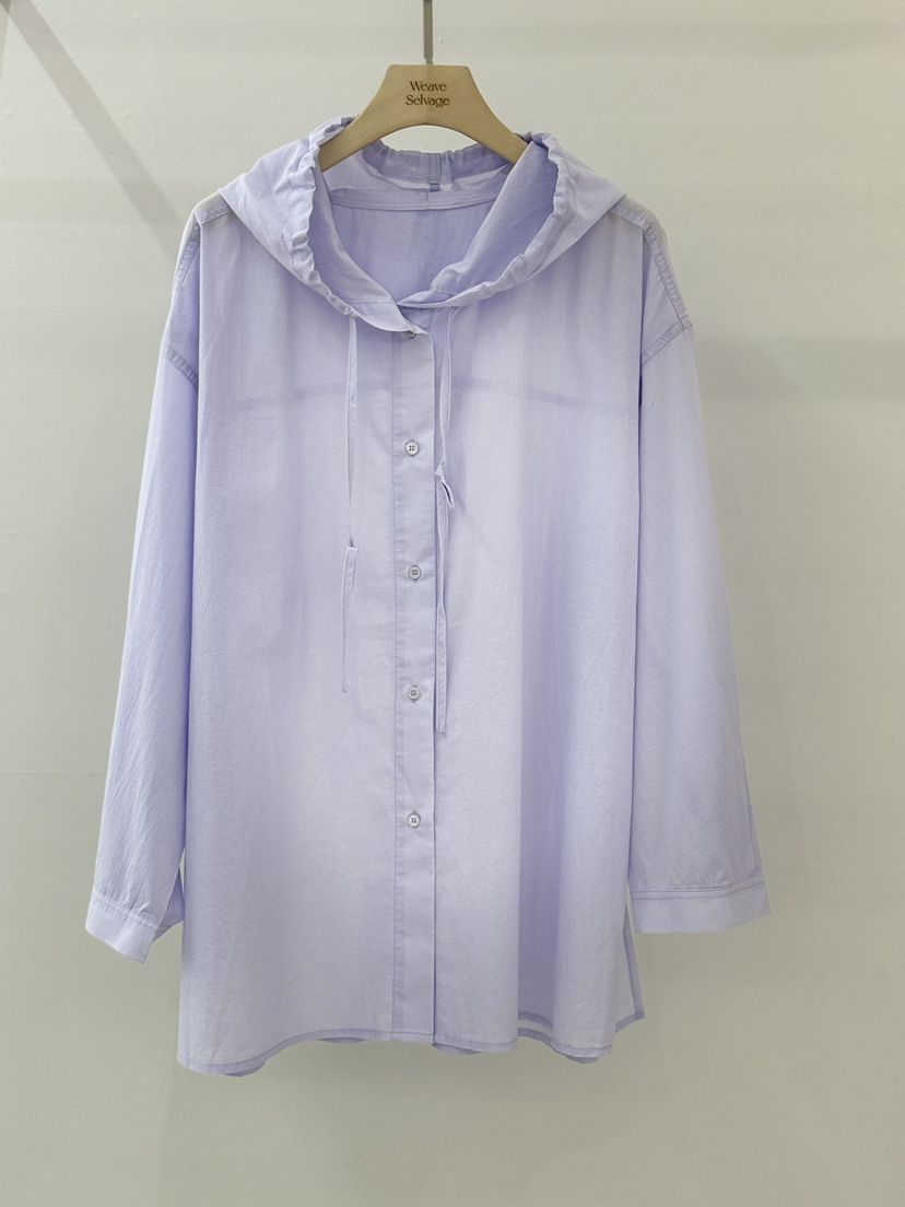 WEAUE SELVAGE韓國代購女裝新款休閑時尚襯衫蕾絲衫連帽衫Weave Selvage襯衫/蕾絲衫