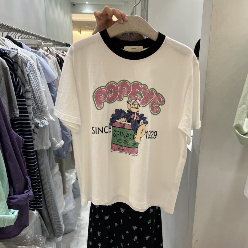 ASOME韓國直郵女士新品休閑26春夏推薦職業人氣T恤大力水手A.SOMET恤