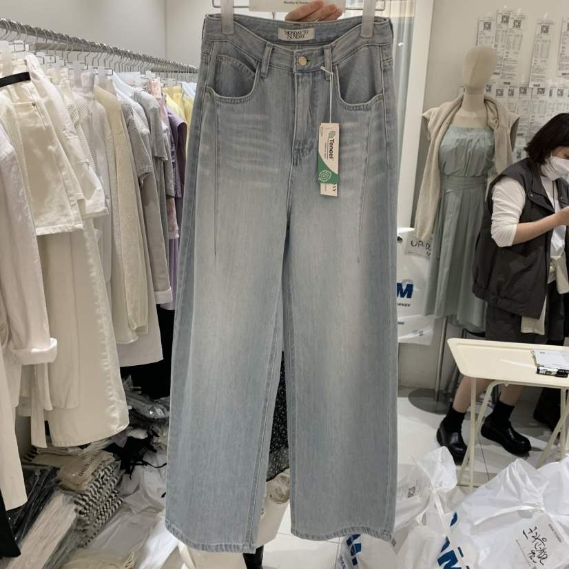 MONDAY TO SUNDAY韓國東大門直郵女裝新品職業牛仔褲天絲MONDAY TO SUNDAY牛仔褲
