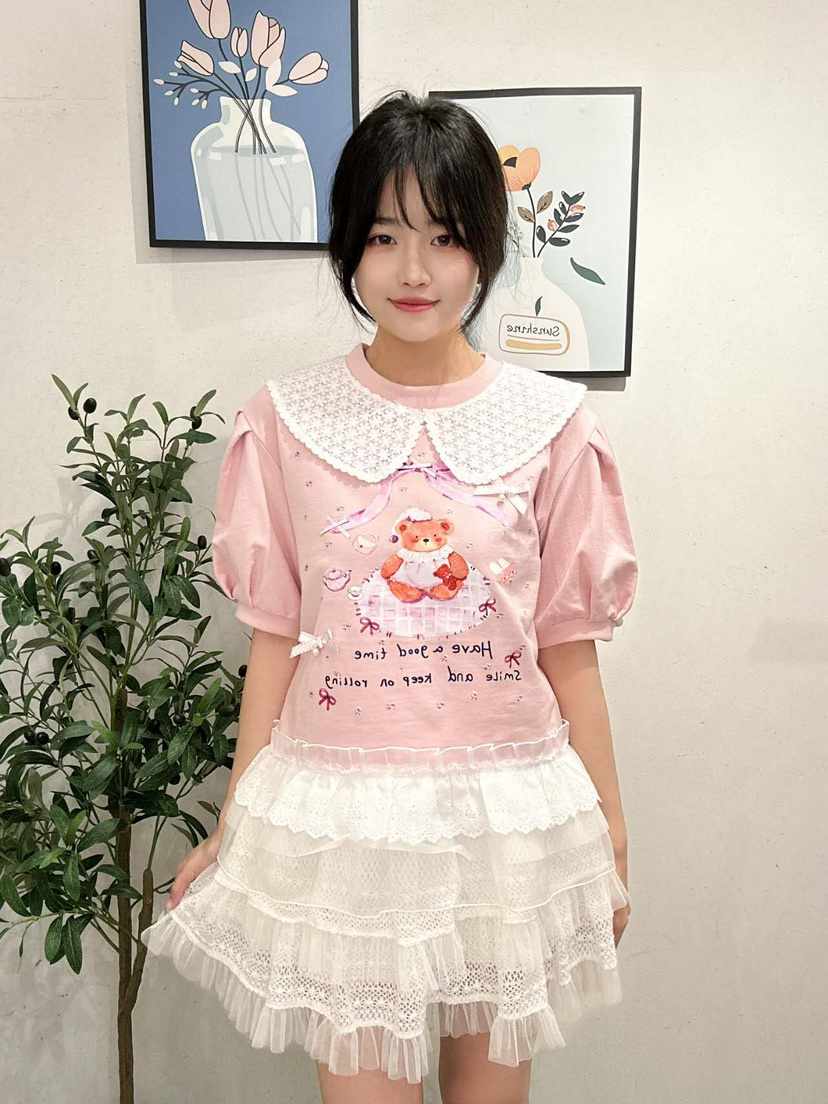 MS韓國東大門代購女裝新品休閑時尚26春夏熱賣推薦T恤小熊MST恤