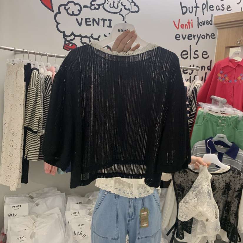 VENTI韓國東大門代購女士新款時尚26春夏熱賣人氣襯衫蕾絲衫VENTI襯衫/蕾絲衫