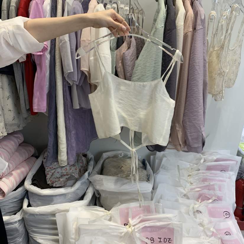 RIVEROOM韓國直郵實拍女士新款時尚休閑26春夏吊帶背心歐根紗RIVEROOM吊帶/背心