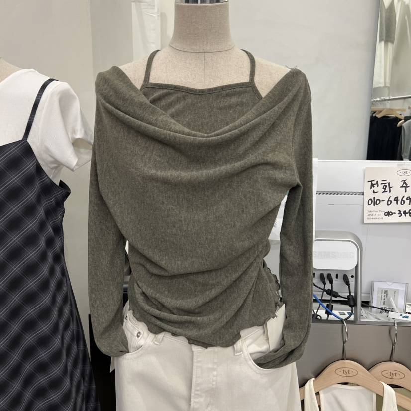 TAKE YOUE TIME韓國直郵實拍女裝新品人氣長袖T恤假兩件TAKE YOUE TIME長袖T恤