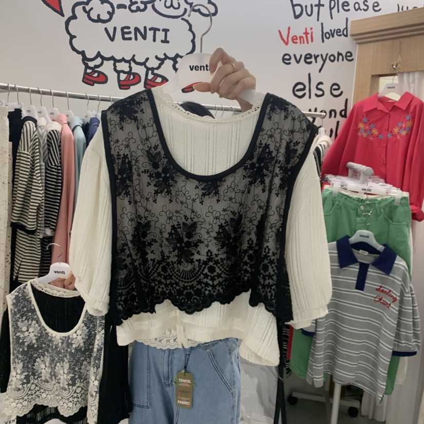 VENTI韓國直郵實拍女士新款休閑推薦吊帶背心不含內搭蕾絲VENTI吊帶/背心