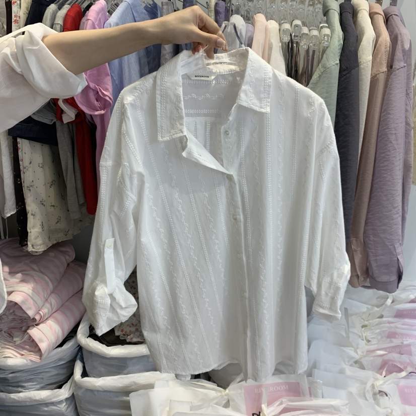 RIVEROOM韓國東大門直郵女裝新款休閑熱賣推薦襯衫蕾絲衫RIVEROOM襯衫/蕾絲衫