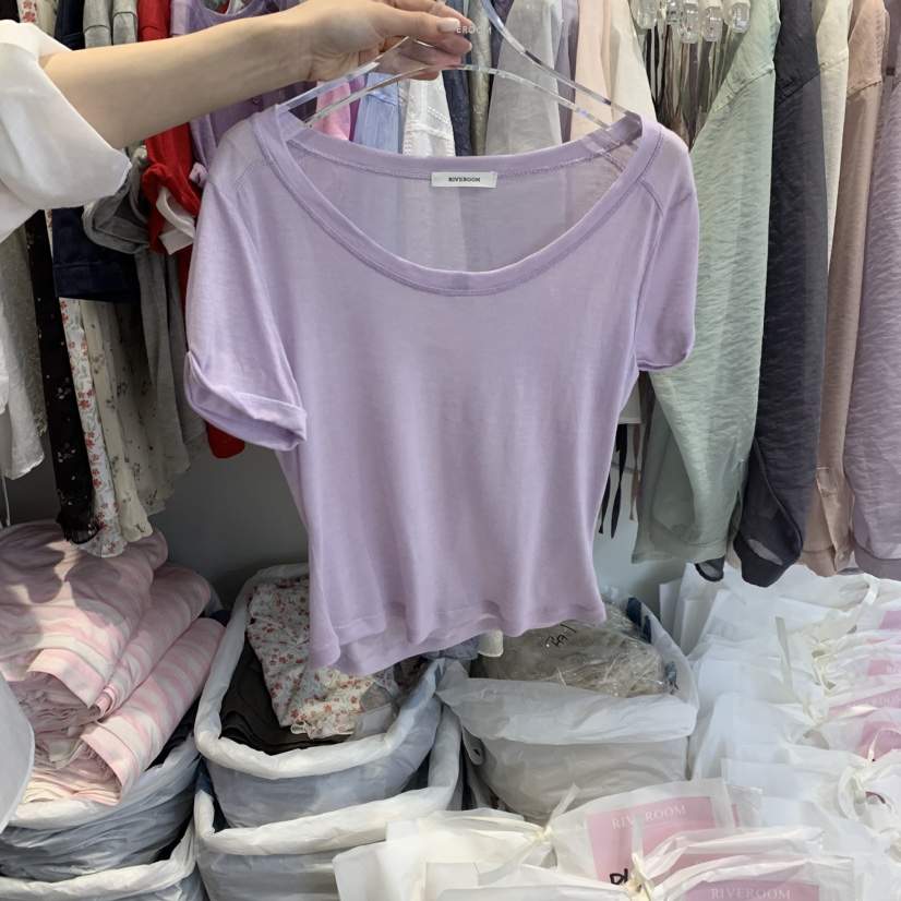 RIVEROOM韓國代購女士新品熱賣推薦休閑時尚26春夏人氣T恤RIVEROOMT恤