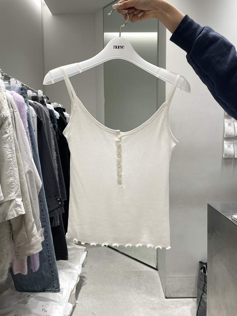 NUESE韓國東大門代購女士新品時尚推薦26春夏吊帶背心紐扣NUESE吊帶/背心