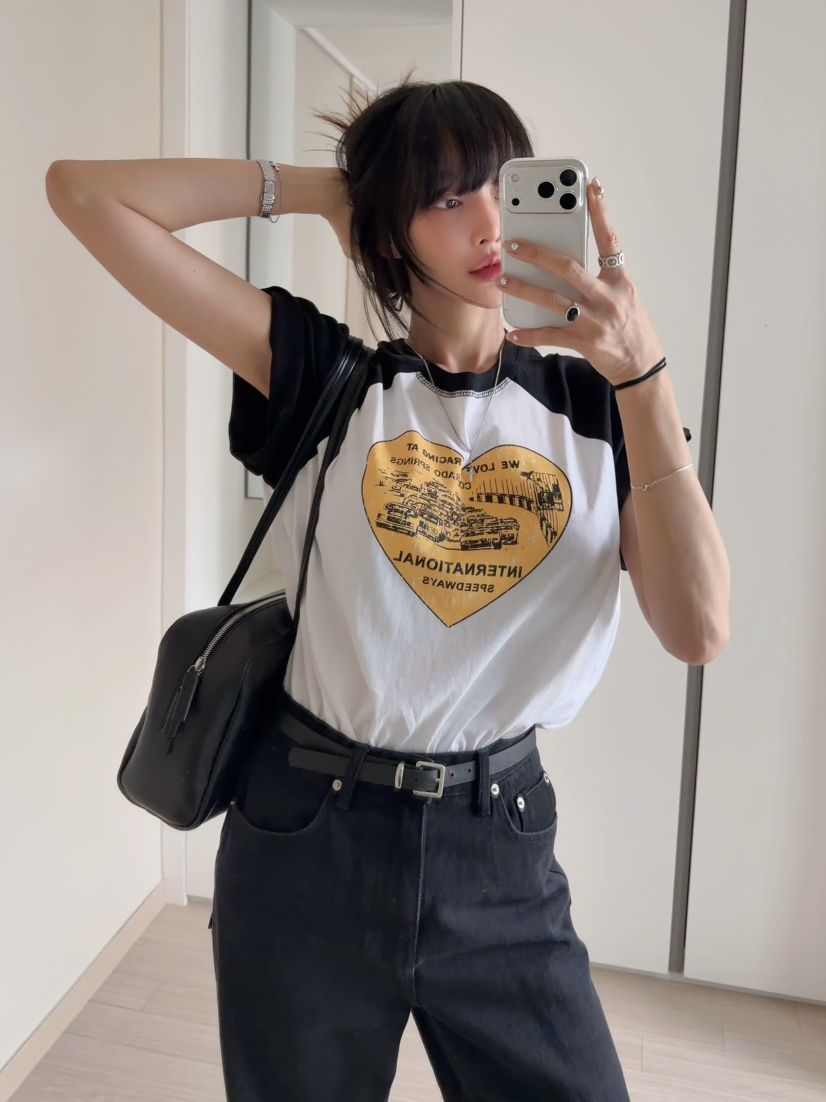 MORAN/MOSCO/SUGAR CASE韓國東大門直郵女裝新款推薦T恤插肩袖MORAN/MOSCO/SUGAR CASET恤