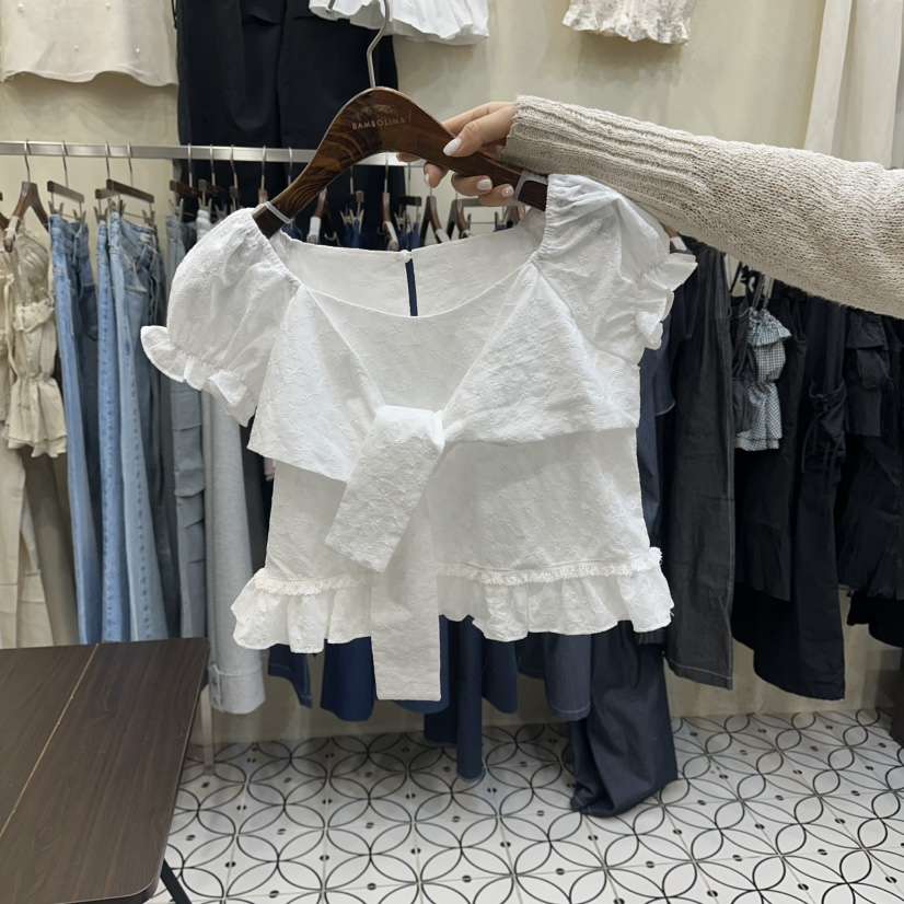 BAMBOLINA韓國代購女士新品休閑推薦26春夏熱賣襯衫蕾絲衫BAMBOLINA襯衫/蕾絲衫