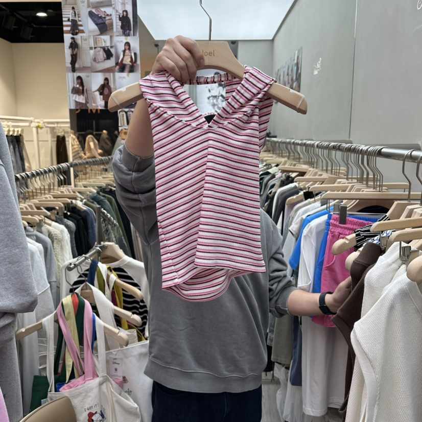 STICK WITH韓國代購女裝新款人氣休閑時尚熱賣吊帶背心連帽STICK WITH吊帶/背心