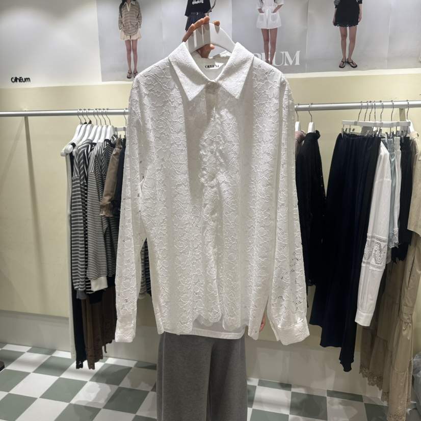 OREUM韓國直郵實拍女裝新品職業休閑推薦時尚人氣襯衫蕾絲衫OREUM襯衫/蕾絲衫