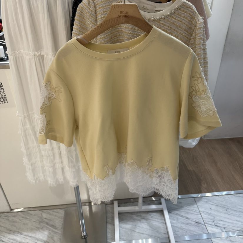 ABLESTUDIO韓國直郵實拍女士新品26春夏時尚人氣休閑職業T恤ABLESTUDIOT恤