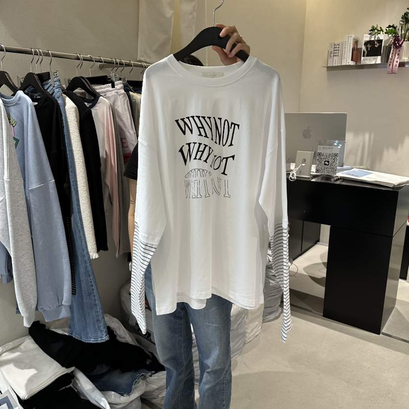 LIVU/MEMO CLASSIC韓國直郵女士新品時尚熱賣長袖T恤雙層LIVU/MEMO CLASSIC長袖T恤