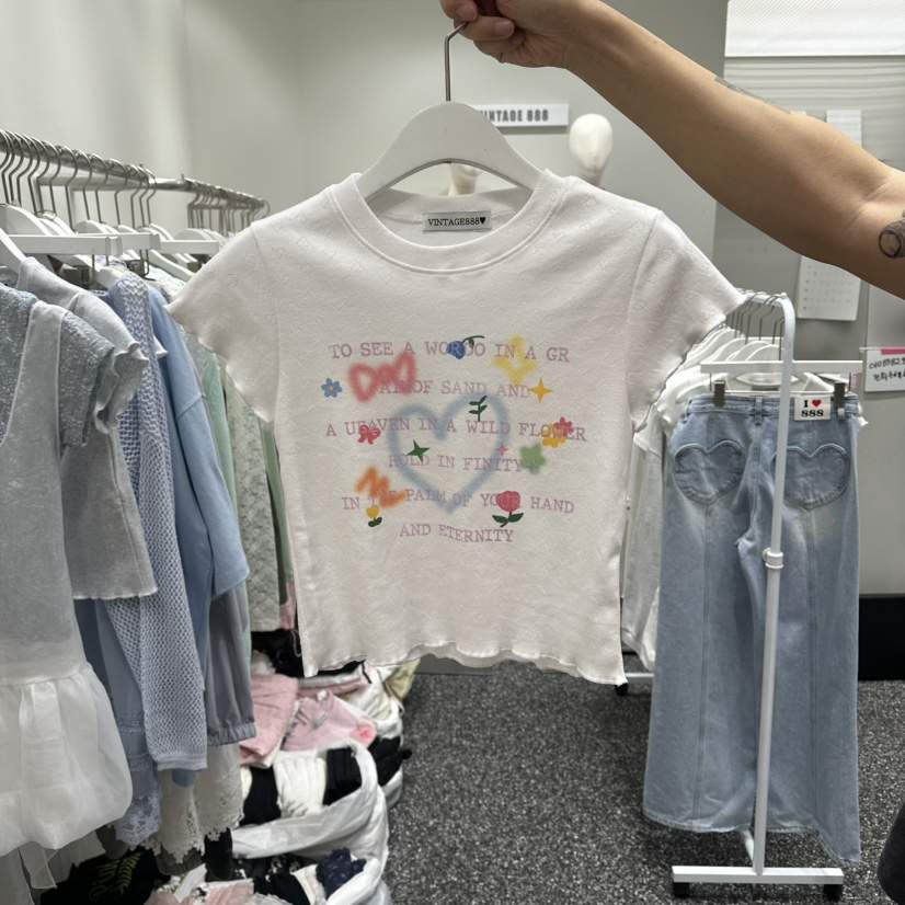 VINTAGE 888韓國直郵女裝新品休閑時尚職業推薦人氣26春夏T恤VINTAGE888/TRIPLE EIGHTT恤