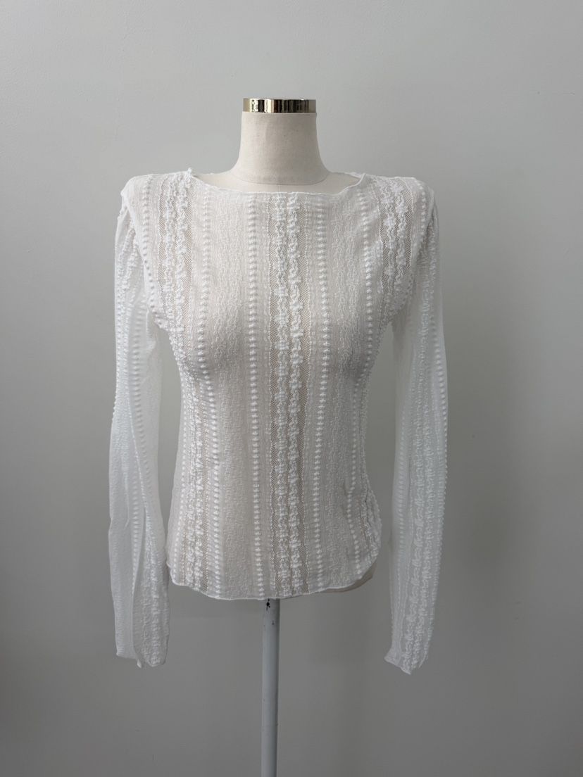 UNA/THE MAY韓國東大門代購女士新款職業熱賣長袖T恤蕾絲THEMAY/UNA長袖T恤