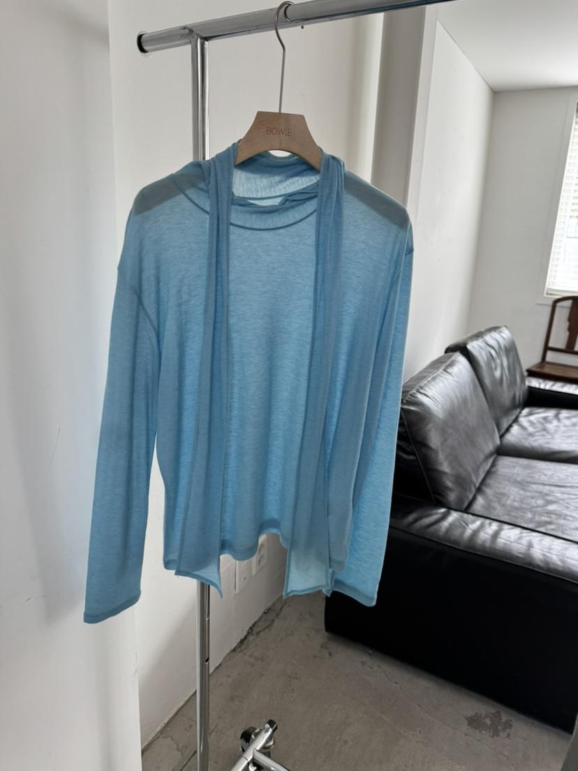 BOWIE韓國直郵實拍女士新款時尚推薦職業長袖T恤圍巾寬松BOWIE長袖T恤