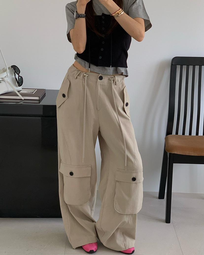 REVE CITE-L韓國東大門代購女士新款職業推薦休閑褲工裝褲REVE CITE-L休閑褲