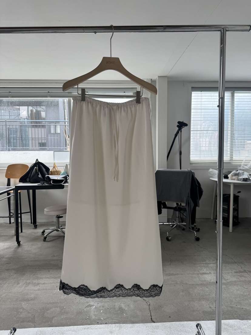 BOWIE韓國代購女裝新款推薦熱賣職業26春夏人氣休閑長裙蕾絲BOWIE長裙