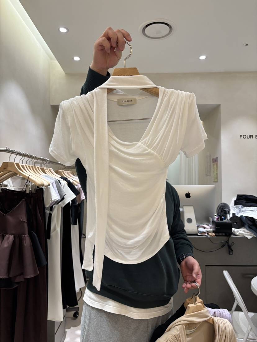 FOUREIGHT韓國東大門直郵女士新品時尚職業休閑人氣T恤圍巾FOUR EIGHTT恤