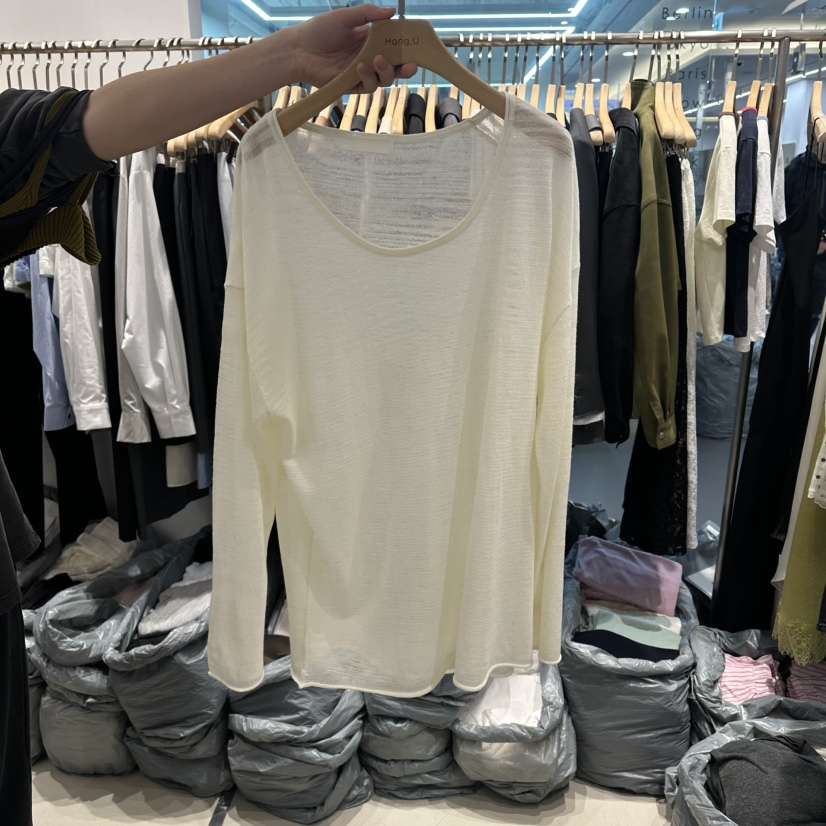 HONG.U東大門代購女裝新款真品休閑職業26春夏針織衫亞麻圓領HONG.U針織衫
