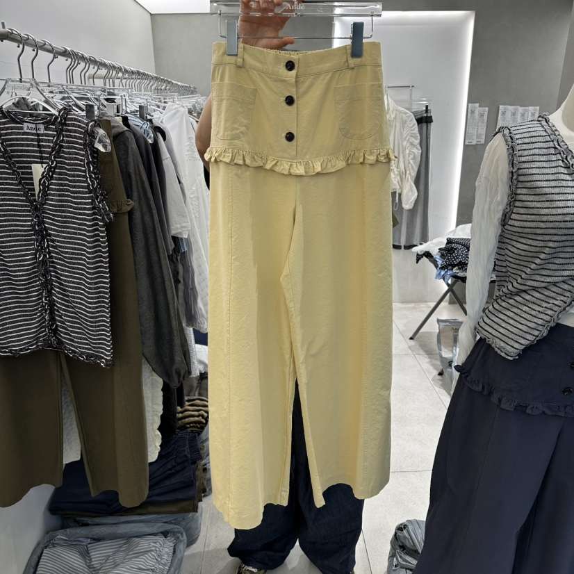 ANDE東大門代購女裝新品推薦人氣職業時尚休閑褲荷葉邊水洗Ande休閑褲