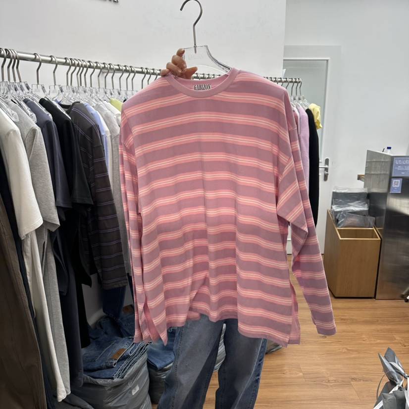 GABIZON韓國直郵女士新品職業休閑時尚熱賣人氣長袖T恤條紋GABIZON長袖T恤